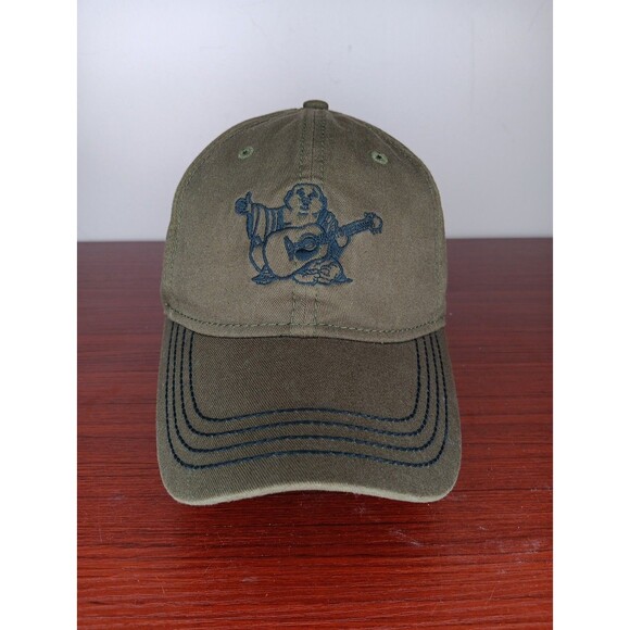 True Religion Buddha Strapback Hat Olive Green Cotton Unstructured Guitar EUC - Picture 1 of 6